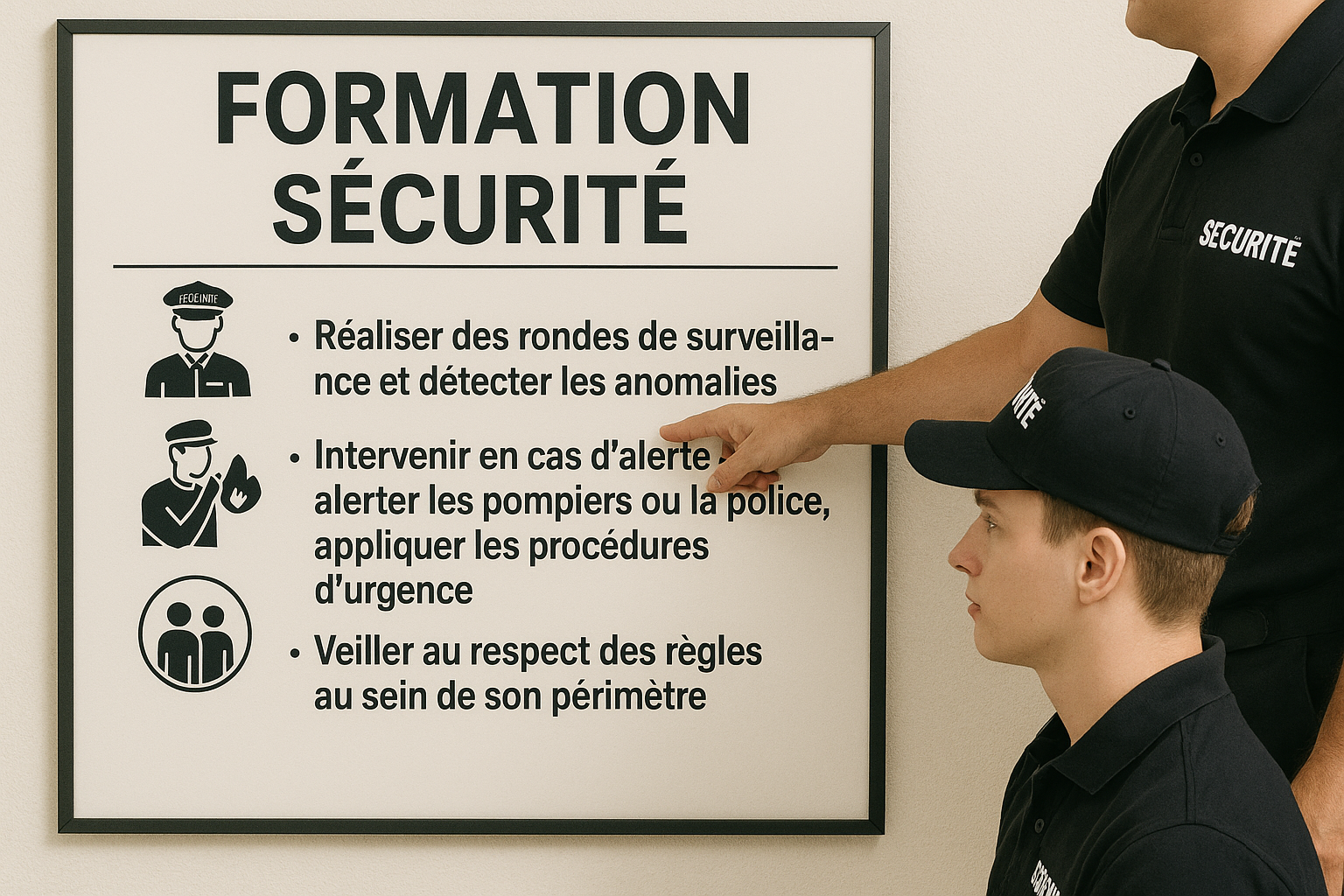 Agent de sécurité en formation